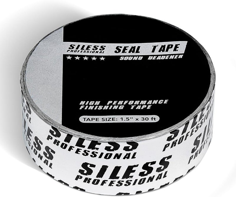 Siless Professional Finishing Sealing Tape for car Sound deadening Installation 1-1/2in x 30ft, Silver, 1 Pack - Image 1